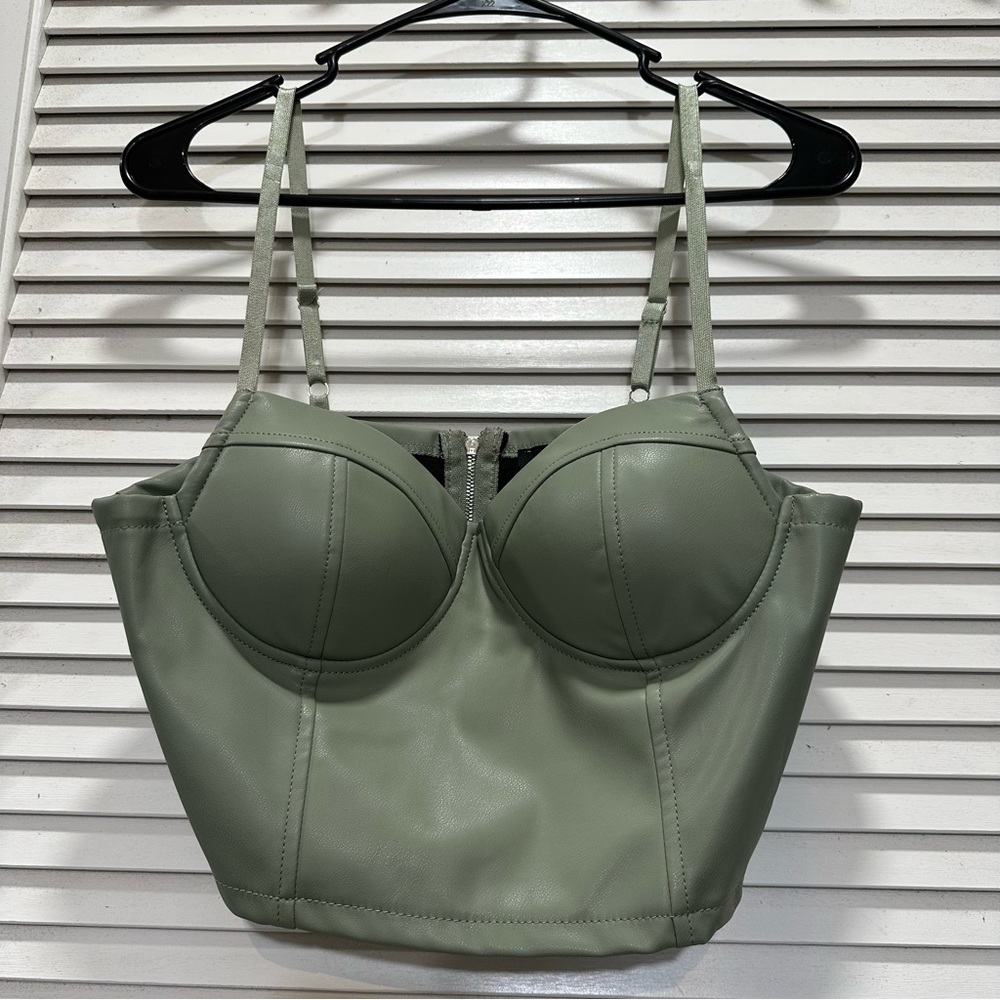 Leather Bustier Crop Top